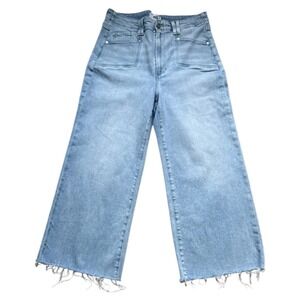 Paige Anessa Jeans High Rise Wide Leg Raw Hem Womens Size 31 Shooting Star